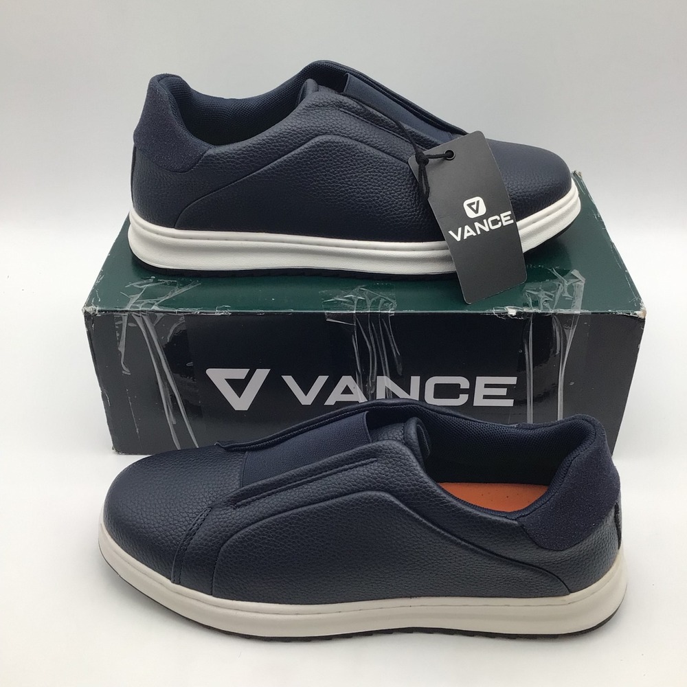 Vance Matteo Mens Navy Blue Slip On Sneakers Comfort System Size 10 NEW